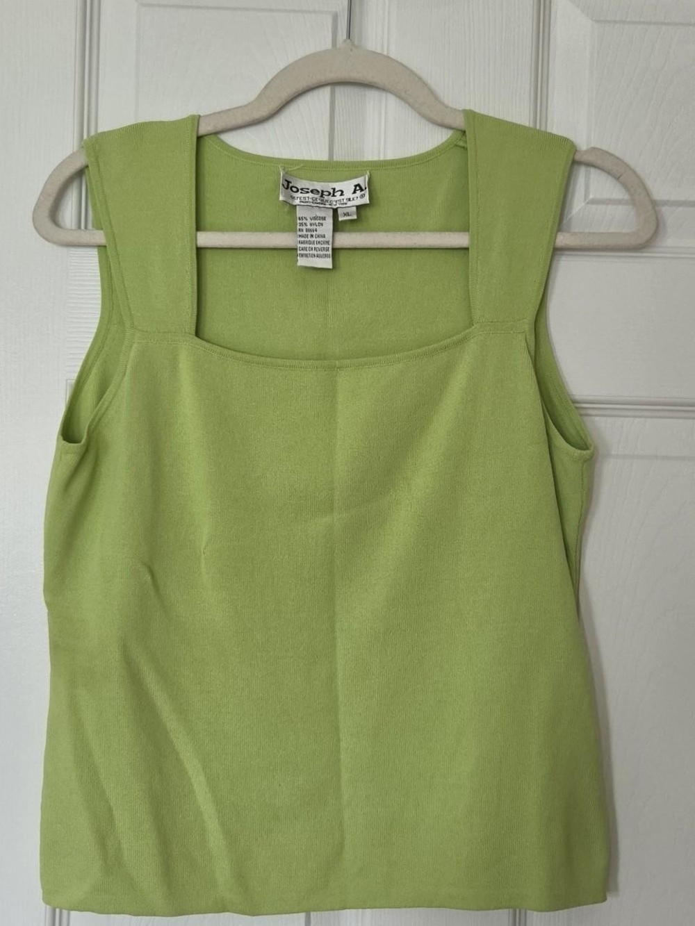 Joseph A Lime Green Square Neck Tank